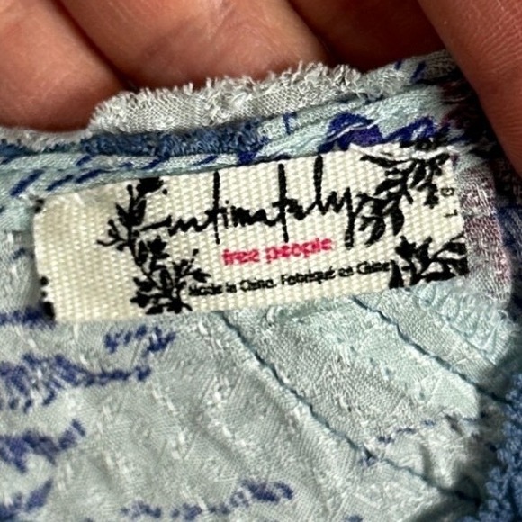 Free People Slip My Mind Trapeze Floral Lace Trim Y2K Shift Dress Womens Large - Picture 4 of 16